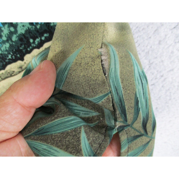 Hawaiian Shirt Mens Medium Button Down‎ Maui Maui Polyester Tropical Palms - Picture 3 of 14